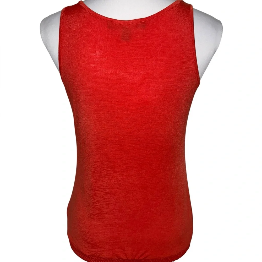HeartSoul Orange Ruffle Front Tank Top Smocked‎ Hem Sleeveless Women’s M Y2K